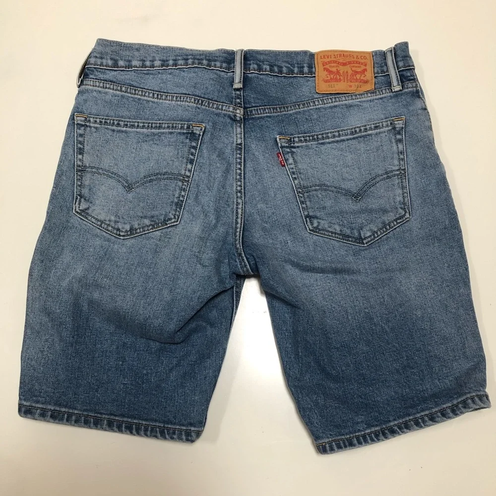 Levi's Men's Faded Blue Denim Cut-Off Shorts